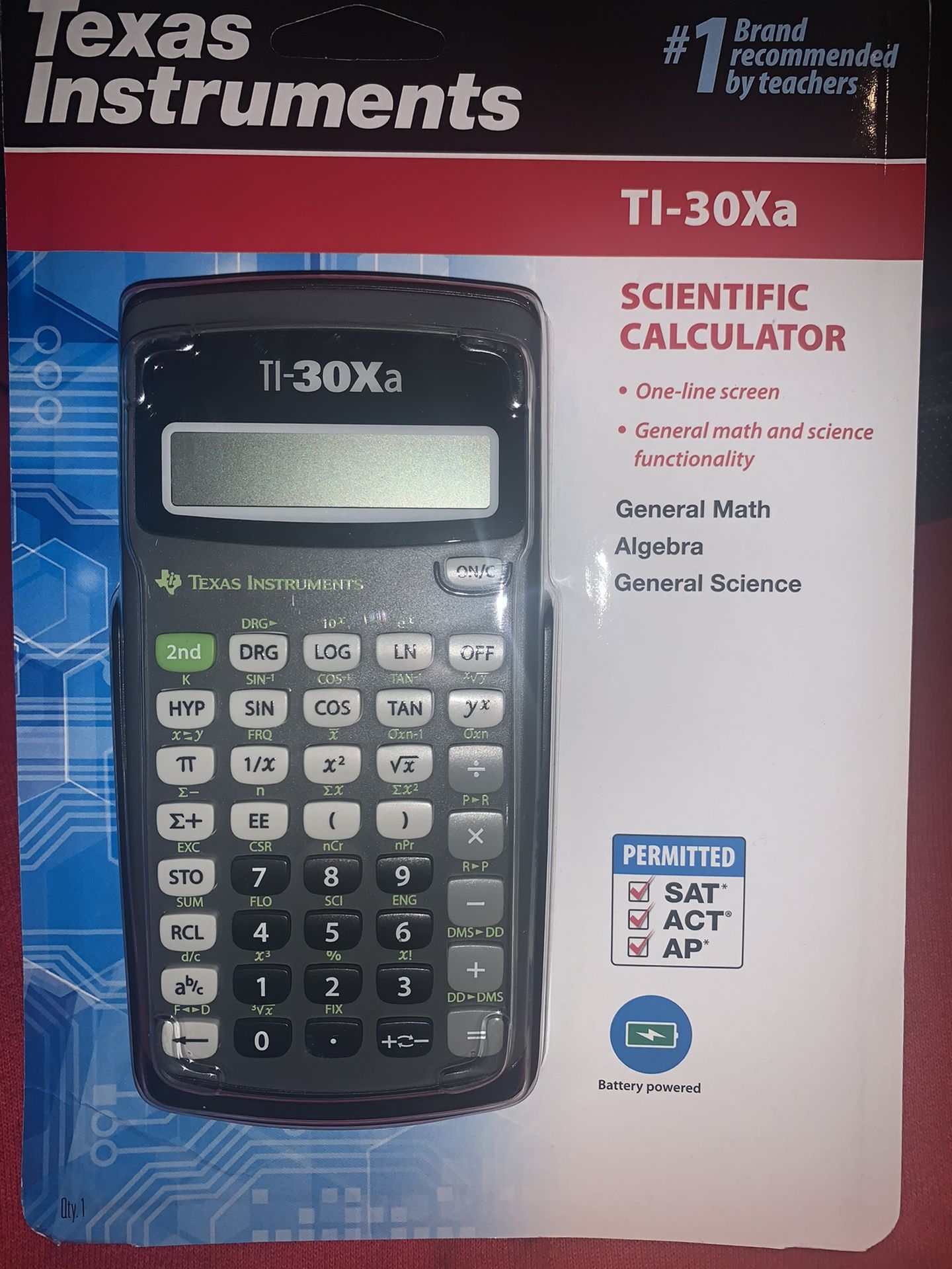 Calculator ; TI-30Xa ; 39$ for all 3, 13$ each.