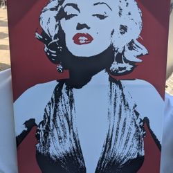 36x24" Marilyn Monroe Canvas Print – Iconic Red, Black & White Pop Art Style

