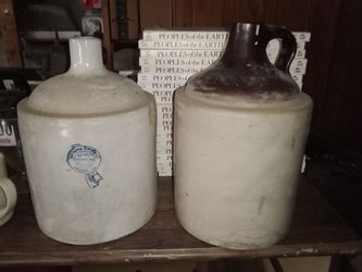 Vintage Crocks/whiskey Bottles And Cans/tiins