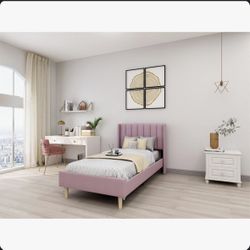 Eriksay Low Profile Upholstered Platform Bed with Wingback Headboard