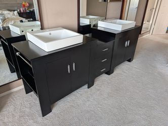 New premium hardwood 3 piece double vanity