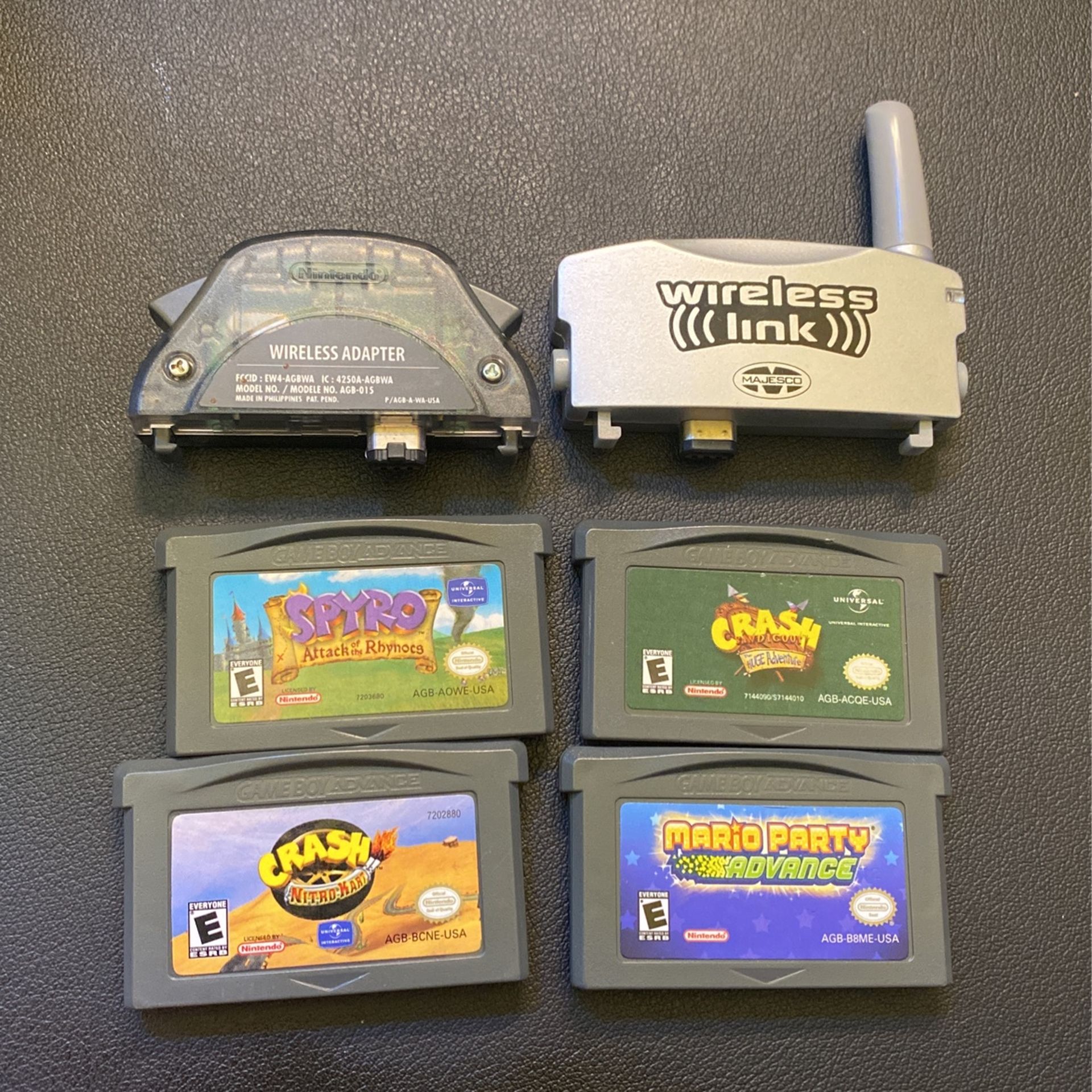 GBA Games + Two Wireless Adapters 