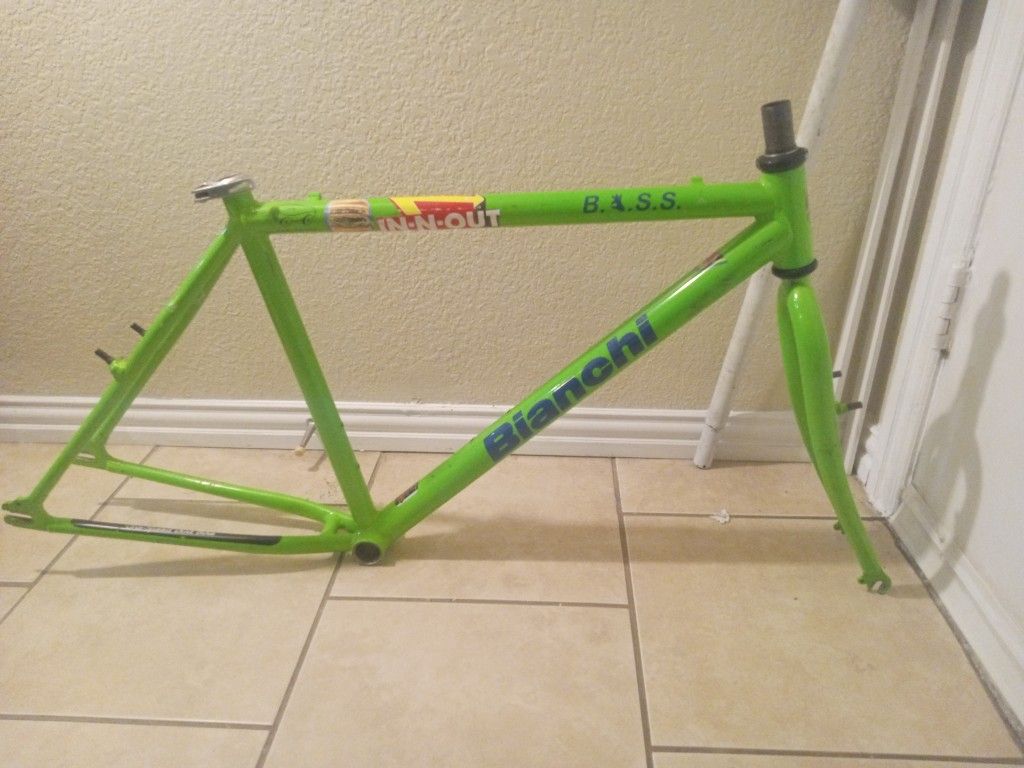 Comes With Wheels And Tires Bianchi Bicycle Frame As Is.... Asking $60