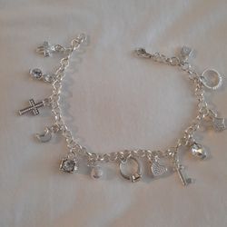 SILVERPLATED CHARM BRACELET 