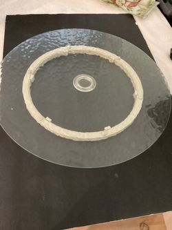 “Lazy Susan” Large 20” Diameter, Tempered Dimpled Glass