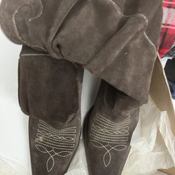 Title Steve Madden Saddle Brown Suede Cowboy Boots Size 71/2