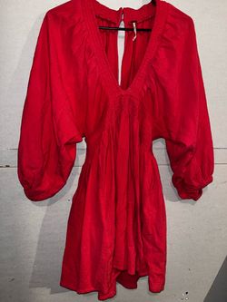 Free people deep v mini dress