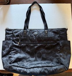 Black Nylon Coach Diaper Bag