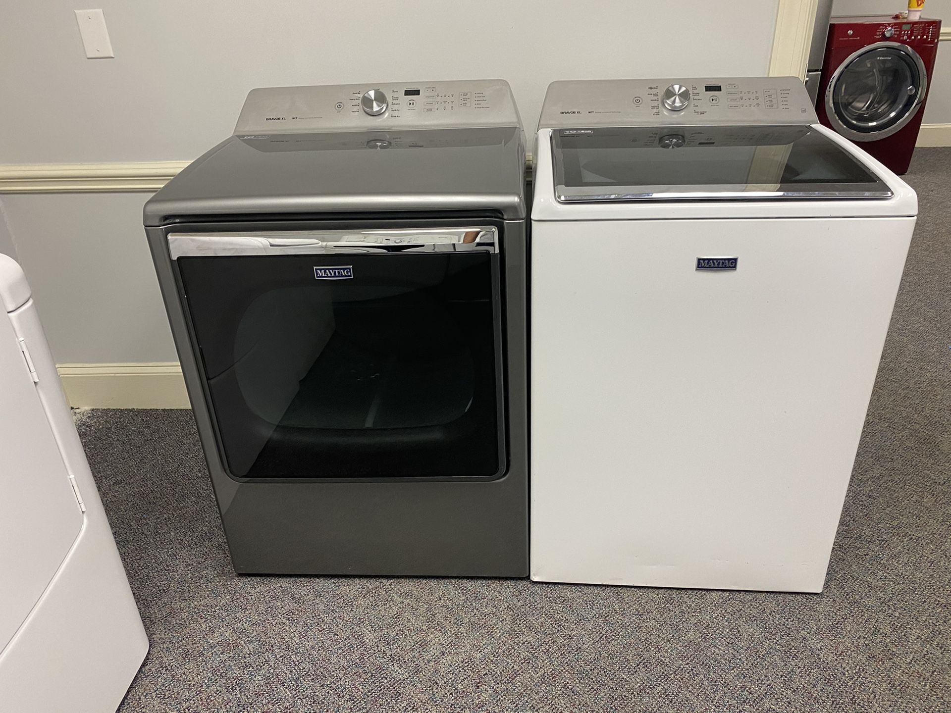 MAYTAG MCT XL CAPACITY HIGH EFFICIENCY WASHER AND DRYER SET 4 MONTH WARRANTY