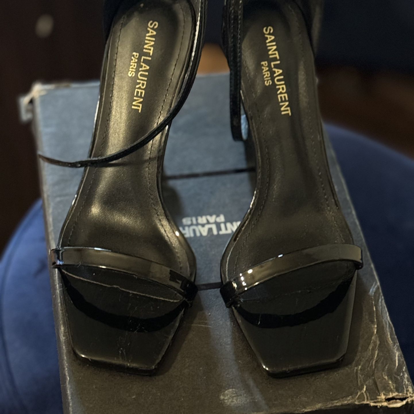 Triple Black YSL heels 
