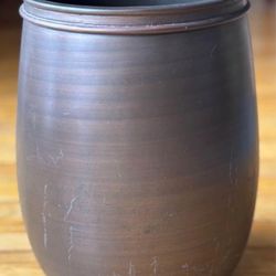Bronzed Brown Ceramic Waste Basket
