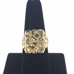 Gold Ring Nugget Style 14K New 