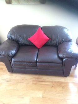 Leather loveseat