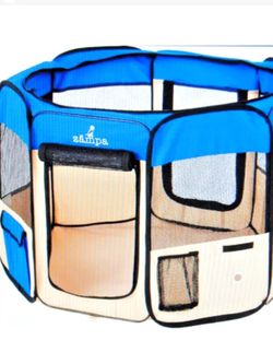 Gently Used Zampa Pet Play Pen Dog/Cat/Puppy Kennel Blue
