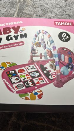 Baby play gym with high contrast mat
