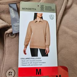 Mondetta Collared Pullover Sweatshirt Size M