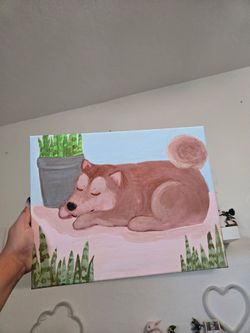 Sleeping Shiba inu Painting
