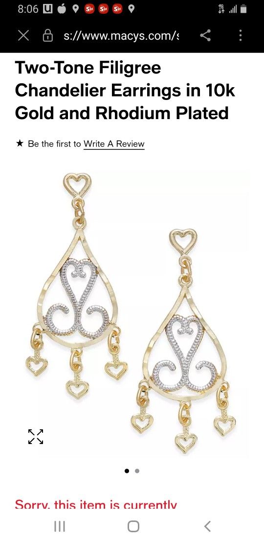 10k Gold Two tone Earrings