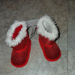 First Impressions Baby Girl Sparkly Red Boots 