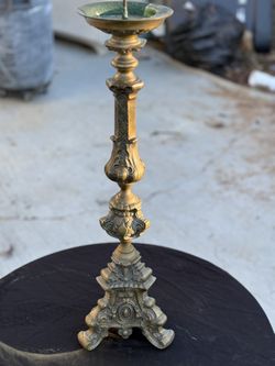 Antique Full Bronze Candle Holder