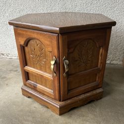Vintage Octagon Wood Side Table