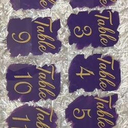 (12) Table Number Signs 