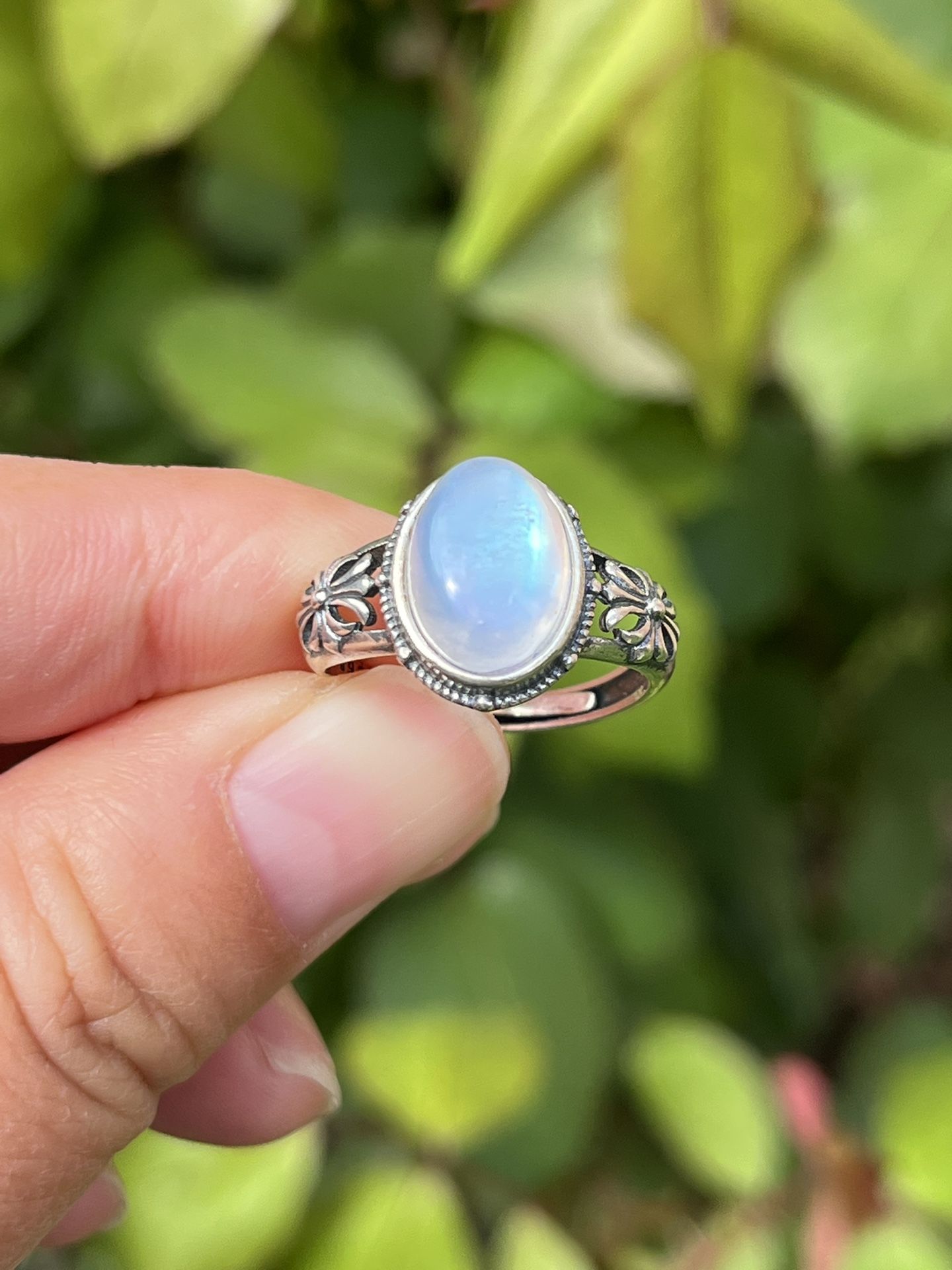 Sterling Silver Adjustable Moonstone Ring