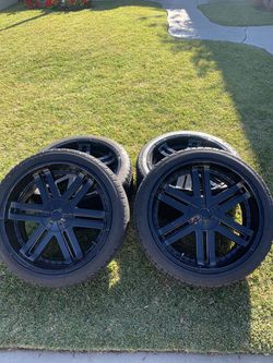 24” TIS Rims and Falken Tires Black Powder Coat