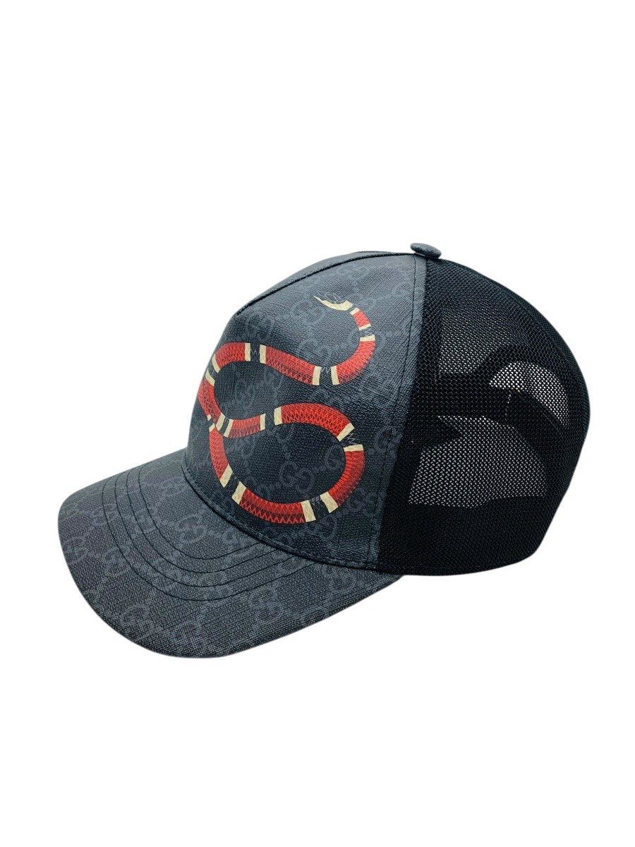 Gucci Snake Black Monogram Hat Size XL (60cm)