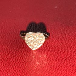 10k Gold Heart Nugget Ring 