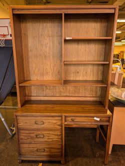 Drexel Heritage Wall Unit – Bookcase with Desk & File Cabinet Storage