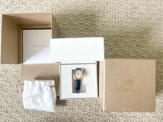 Brand New Versace Master Watch White Dial Black Leather