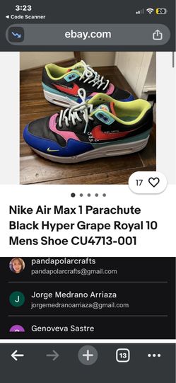 Used Nike air max 1 parachute size 10.5