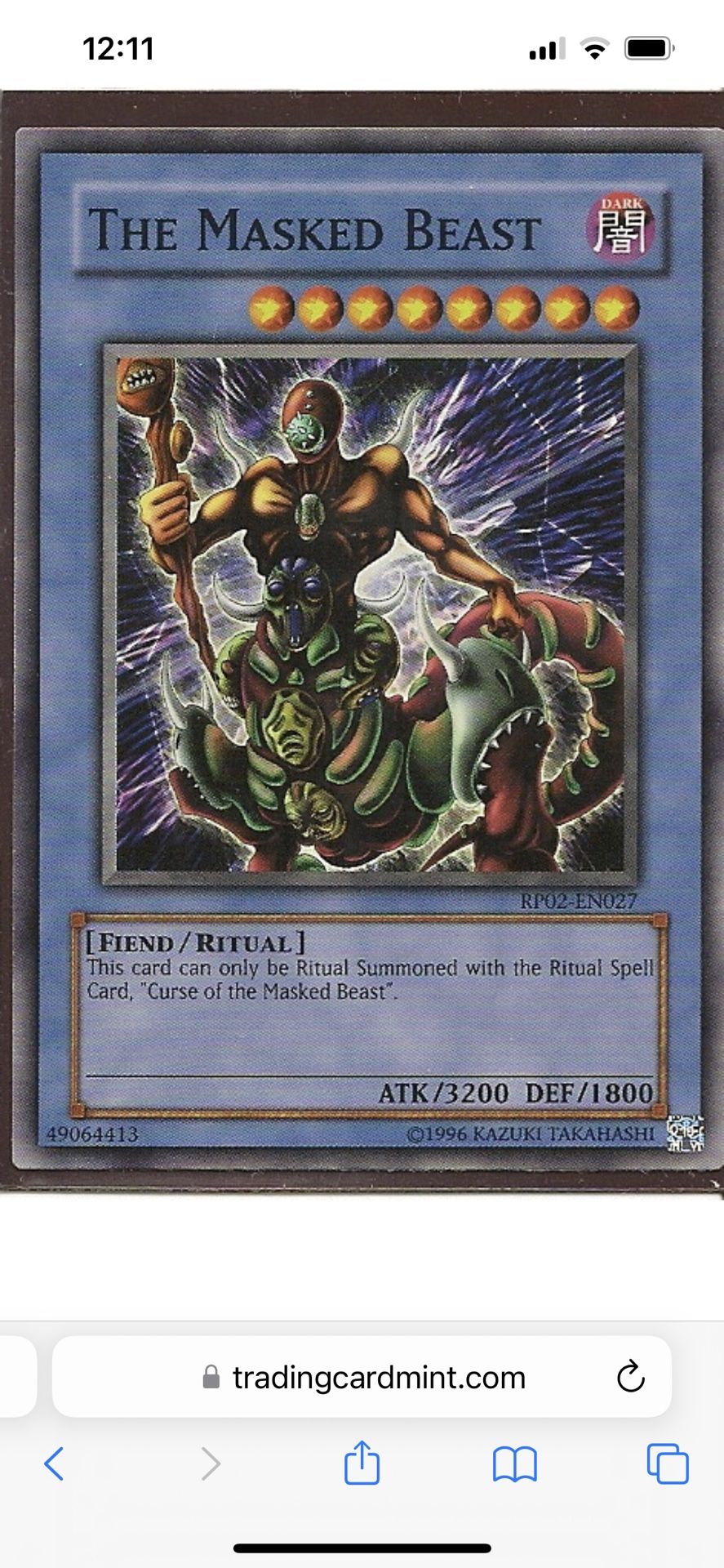 The Masked Beast Card
