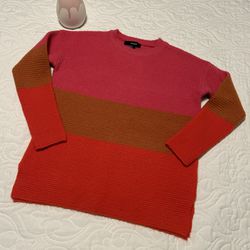 Forever 21 Color Block Crew Neck Sweater 