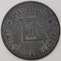1930 Missouri Sales Taxes Receipt Token Coin