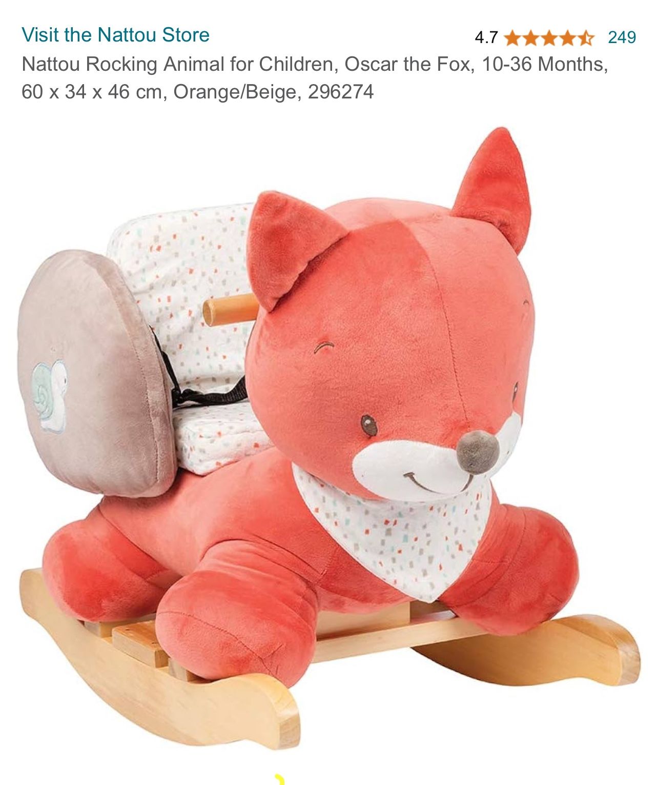 Nattou Oscar The Fox Rocker With Harness