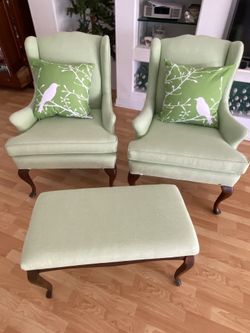 2 Queen Chairs and Bench