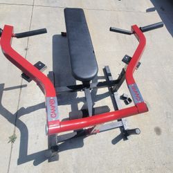 Very nice weight bench and 
Olympic weight plates sold separately. 

Lots Of Olympic Weights Available. 45s, 35s, 25s, 10s, 5s. $1 a p