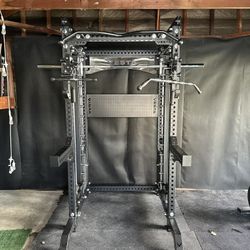 PRO SERIES Ultimate 3-1 Half Rack Functional Trainer w/Smith Machine Bar | 400lb Stack | Gym Equipment | Fitness | Commercial | Squat Rack 