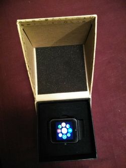 Black smart watch with box