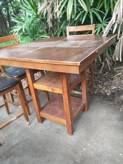 Countertop Table 40"x40"x37"H with 4 Barstools 24"H