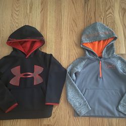2 X Boys XS Under Armour Sweatshirts. Great Condition. Hardly Worn. Retails $40 Each Before Tax. 