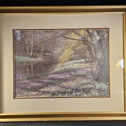Vintage Framed 31"x25" Print By Danish Realist Painter Peder Mønsted 1859–1941 