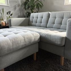IKEA Gunnared Light Green Loveseat And Ottoman