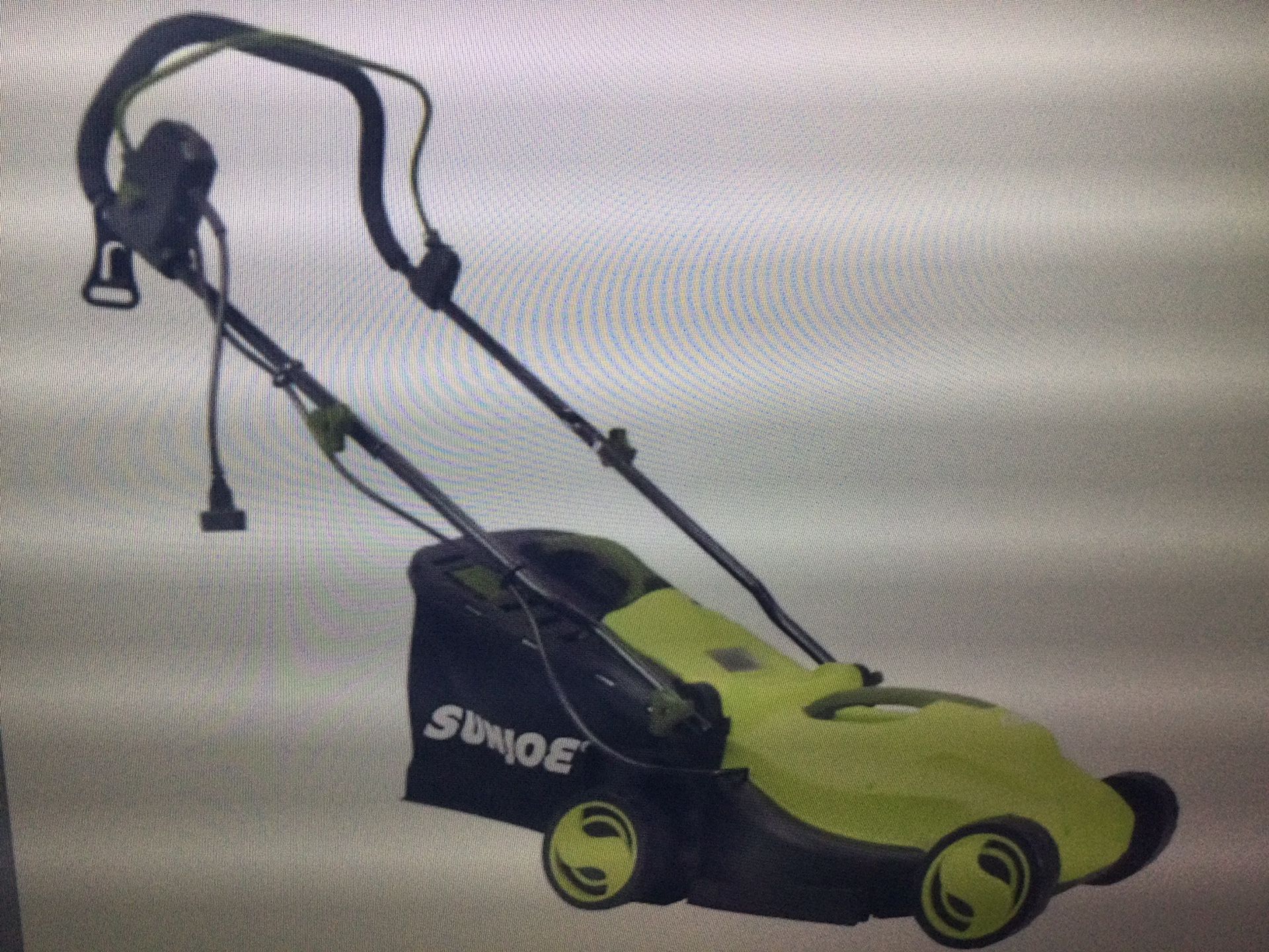 SUN JOE MJ400E ELECTRIC LAWN LAWN MOWER 14 INCH 3 POSITIONS 9.2 GAL COLLECTION BAG…OPEN BOX ITEM RETAILS AT 199.95 PLUS TAX