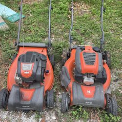 NON working Husqvarna Lawnmowers. (selling for parts) AS IS. 90$ For Both.  Must pick up. 