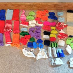 Vintage handmade Knit Barbie Doll clothing, 1960's/1970's, approximately 70 pieces, $15 for all