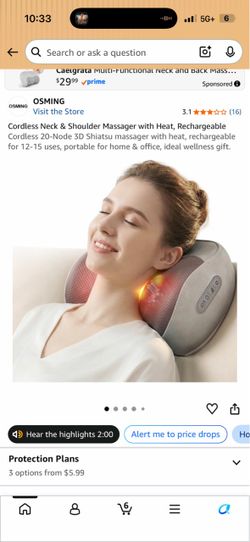 OSMING Cordless Neck & Shoulder Massager with Heat