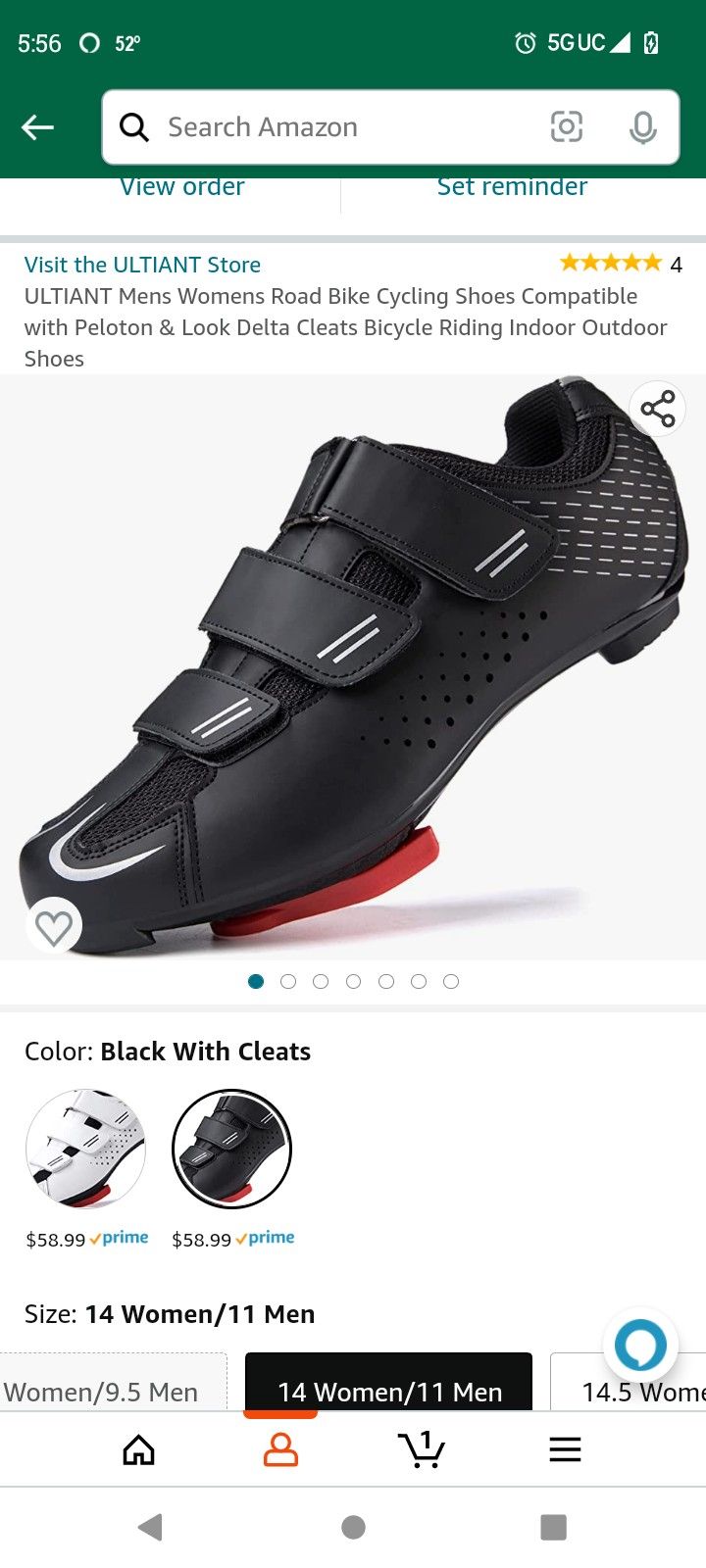 Unisex Cycling Shoes  (M-11/W-13)